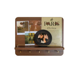 造木语 中古风电表箱装饰画遮挡高级电表箱免打孔实木置物架挂画