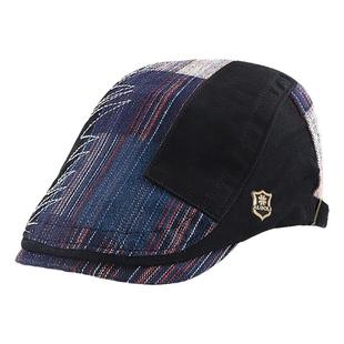 中老年贝雷帽男潮流帽子高端品牌英伦复古拼色鸭舌帽春秋季前进帽