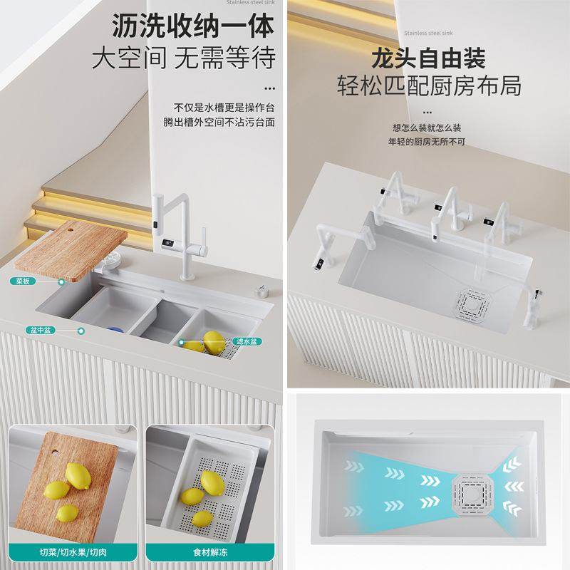 4.0乳白色台下盆水槽纳米涂层304不锈钢大单槽纯白洗菜盆洗碗TX04,家装主材,水槽单品,淘宝优惠券,粉丝福利购,淘宝优惠卷