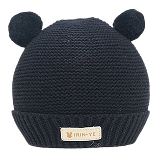 婴儿帽子秋冬季男童宝宝小月龄针织帽新生儿毛线帽婴幼儿保暖外出