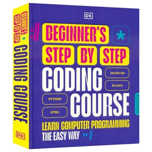 Beginner's Step-by-Step Coding Course DK 初级编码入门课程 编程初学者 计算机网络编程指南百科科普 英文原版进口儿童图书