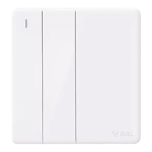 公牛三开多控中途开关多联三联开关家用3位86型双控按钮暗装面板