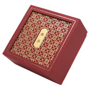 镂空古法金手镯盒传承珠宝首饰金属收纳礼品盒玉器翡翠双开传承盒