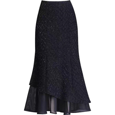 亮片鱼尾不规则包臀半身裙