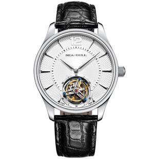 海鸥表陀飞轮精钢鳄鱼皮手动机械表手表传承系列-信8810