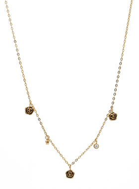 ZOXI叠戴玫瑰花锁骨链女款配饰