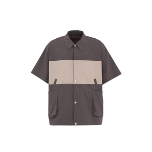 【脱口秀同款】HalfwayHouse25年夏季短袖衬衫宽松日系口袋衬衣男