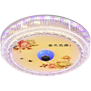 LED圆形蓝牙音乐卧室灯音响浪漫现代简约房间客厅饭厅吸顶灯家装
