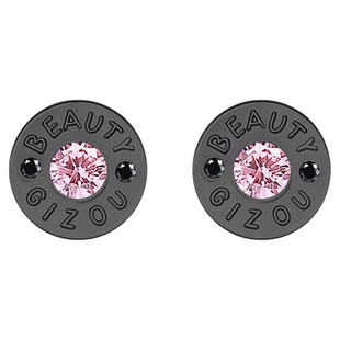 极昼GIZOU粉莫桑钻耳钉纯银男女视觉系超好看独特耳饰情人节礼物