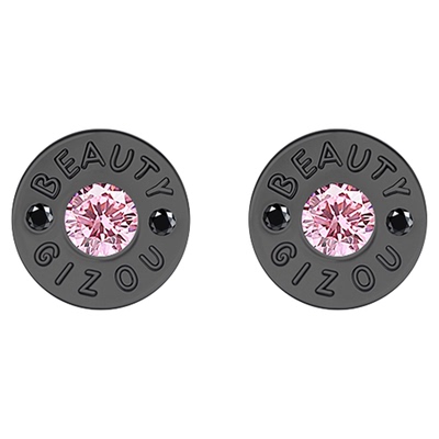 粉色莫桑钻耳钉男女情人节礼物