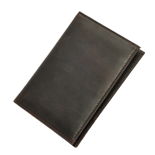 复古头层牛皮钱包高级感疯马皮短款美金夹多卡位钱夹真皮护照夹