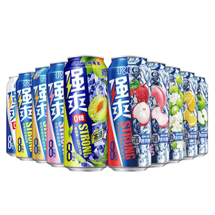 锐澳rio强爽8度500ml*10白桃伏特加0零糖柠檬茉莉青提鸡尾酒啤酒