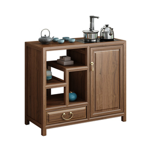 实木茶水柜实木客厅简约储茶柜移动小型茶桌边柜新中式茶叶置物架