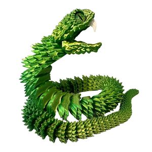 创意设计3d打印獠牙蝰蛇120cm关节可动仿真动物儿童玩具桌面摆件