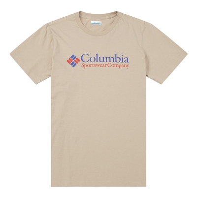Columbia哥伦比亚官方T恤男女休闲半袖卡其色运动服纯棉短袖上衣