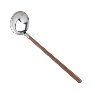 舍里 304不锈钢小漏勺火锅汤勺漏勺套装木柄长柄粥勺滤网大号汤匙