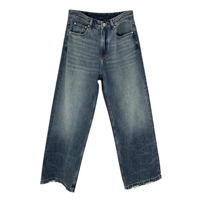 美式水洗宽松青年直筒牛仔裤