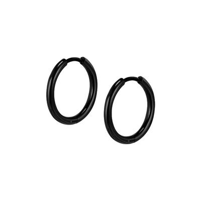 医用钛钢黑色耳环养耳洞耳圈免摘