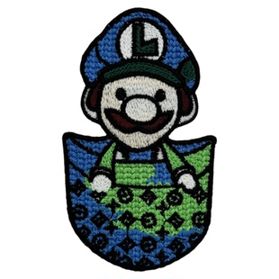 潮牌布贴卡通时尚穿搭女孩马里奥刺绣人物衣服裤子装饰修复补丁贴