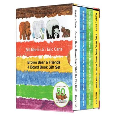 Brown Bear Friends 4 Board Book Gift Set 英文原版 艾瑞卡尔亲子共读绘本纸板书 4册盒装  棕熊和它的朋友们 英文原版英语书籍