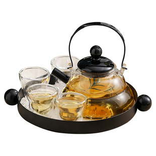 漫时光提梁玻璃花茶具高颜值水果茶壶套装美容院养生下午茶杯礼盒