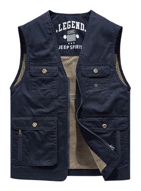 马甲坎肩JEEP纯棉春秋拉链