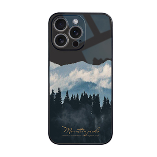 适用于苹果17pro透黑手机壳iPhone16新款14promax防摔全包12个性创意云雾山峰15promax硅胶软壳13pro文艺小众