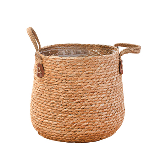北欧简约藤草编花盆编织花篮落地大花盆套龟背竹植物装饰套
