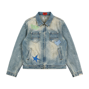 GOODBAI GOODEES 图案印花多口袋翻领牛仔外套