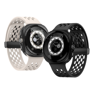 适用三星Galaxy watch 7 Ultra 专用一体透气磁吸折叠扣硅胶表带watch6classic运动5pro智能watch4夏天腕带