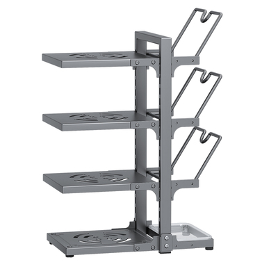 【层距可调】厨房锅具锅盖收纳架