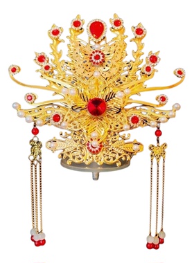 妈妈老太太九天泰山奶奶王母娘娘凤冠观音帽子神像头冠九尾狐头饰