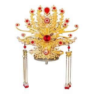 妈妈老太太九天泰山奶奶王母娘娘凤冠观音帽子神像头冠九尾狐头饰