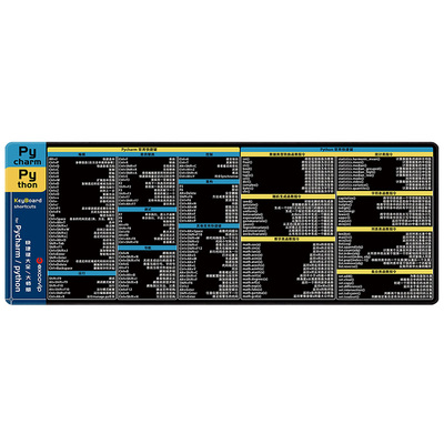 Python/Pycharm快捷键鼠标垫大号