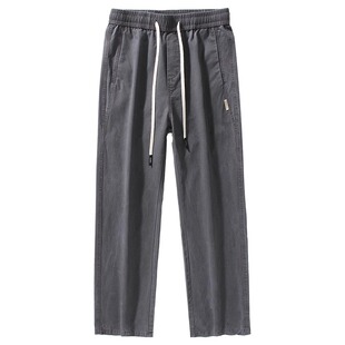 花花公子休闲裤男2025秋冬纯棉工装裤运动宽松直筒加绒厚款长裤子