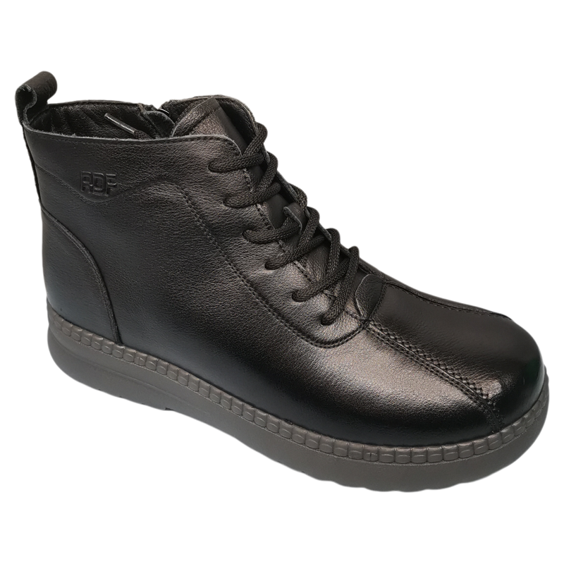 红蜻蜓短筒靴女秋冬款CD68976021C时尚休闲真皮妈妈鞋CD68976022C