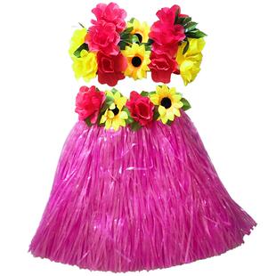 六一儿童节夏威夷草裙舞裙子套装演出环保服装道具幼儿园舞蹈走秀