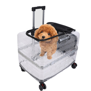 宠物猫咪大号拉杆箱太空舱航空箱狗狗外出便携手提全透明箱包用品