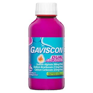 澳大利亚直邮Gaviscon双效胃灼热口服液薄荷味300ml效期至27.2