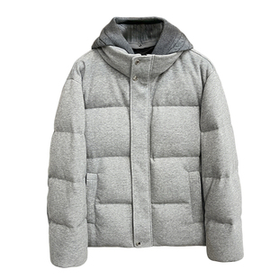 lp秋冬新款立领可拆卸针织帽羽绒服老钱风休闲舒适百搭外套上衣男