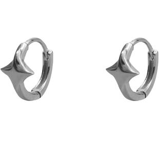 纯银耳钉男个性设计感简约百搭耳环轻奢星星耳扣耳圈小众男生耳饰