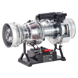 土星文化不锈钢涡轴金属发动机黑鹰直升机涡喷扇航发引擎拼装模型