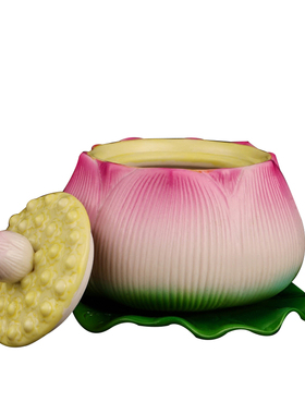 水杯陶瓷供财神观音荷花佛具用品