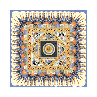 敦煌研究院 三兔飞天丝巾 博物馆文创礼品送老婆生日礼物高档实用