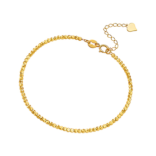 爆闪蹦迪珠手链18k金手镯彩金手链au750手链玫瑰金18k素金手饰