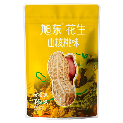百里挑一花生山核桃蒜香味袋装新货炒货带壳熟珍珠花生旭东旗舰店