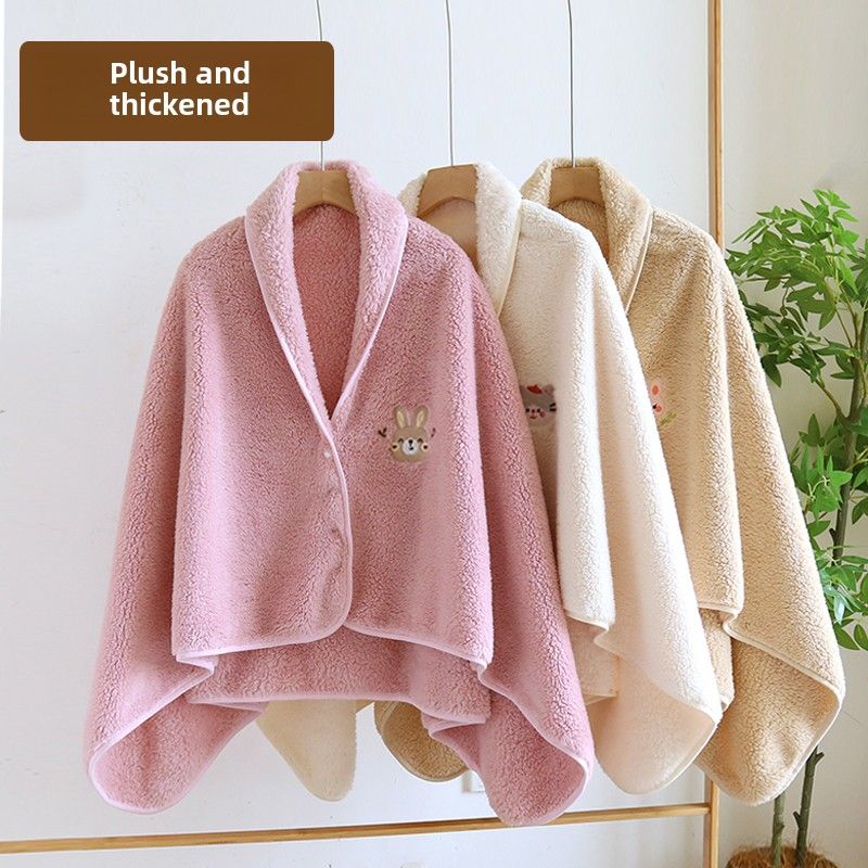 产妇坐月子披肩秋冬斗篷马甲肩颈防寒加厚法兰绒产后母乳喂养