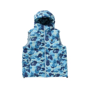 BAPE男装25年秋冬猿人金属标迷彩图案羽绒马甲310441P