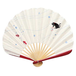 限定！日本京都三百年扇子铺山二作品手工日式扇子和布YAMANI送礼