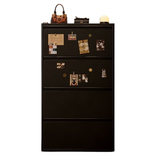 安居客中古风超薄款鞋柜家用门口高级感钢制极窄入户门后一体靠墙